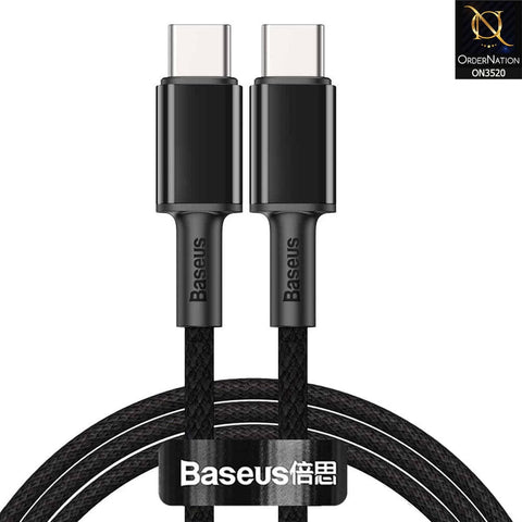 Baseus Braided Cable TypeC to TypeC 100w 2M High Density Fast Charging Data Cable - Black