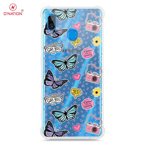 Samsung Galaxy A20 Cover - O'Nation Butterfly Dreams Series - 9 Designs - Clear Phone Case - Soft Silicon Borders