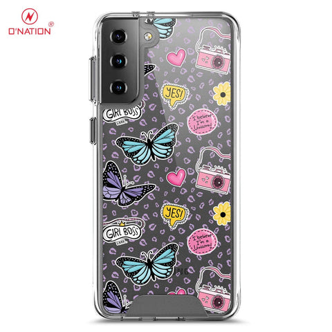 Samsung Galaxy S21 5G Cover - O'Nation Butterfly Dreams Series - 9 Designs - Clear Phone Case - Soft Silicon Borders