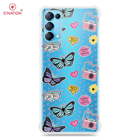 Oppo Reno 4 Cover - O'Nation Butterfly Dreams Series - 9 Designs - Clear Phone Case - Soft Silicon Borders