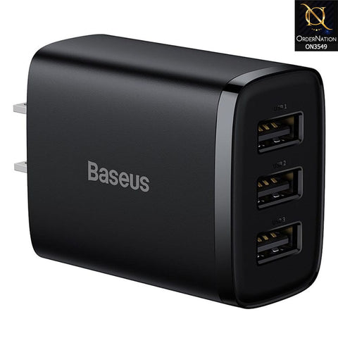 Baseus Compact Charger 3USB 17W CN - Black