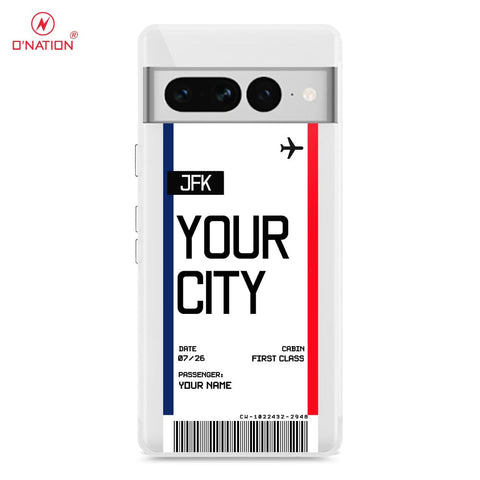 Google Pixel 7 Pro Cover - Personalised Boarding Pass Ticket Series - 5 Designs - Clear Phone Case - Soft Silicon Borders