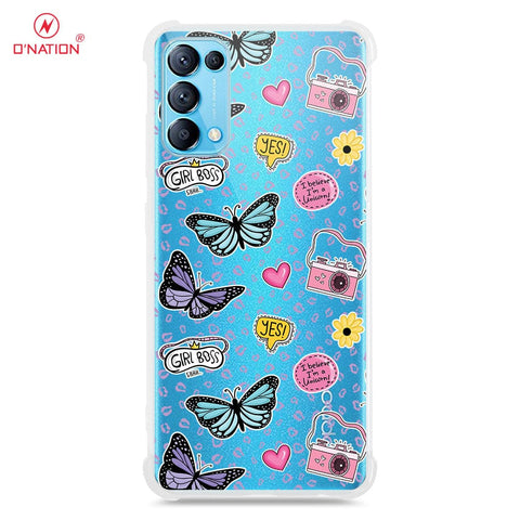 Oppo Reno 5 4G Cover - O'Nation Butterfly Dreams Series - 9 Designs - Clear Phone Case - Soft Silicon Borders
