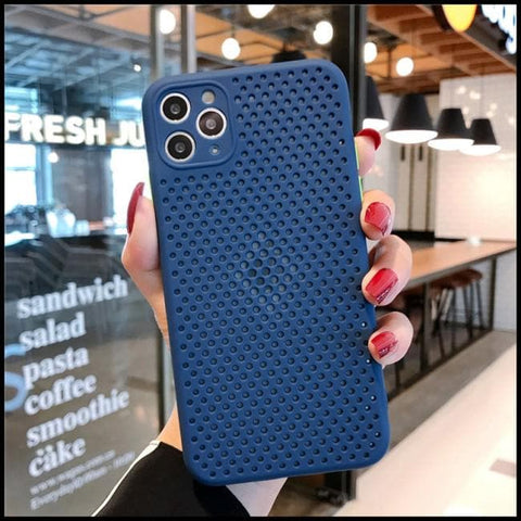 Cooling Breathing Mesh Soft Rubber Feel Phone Case For All iPhone Models