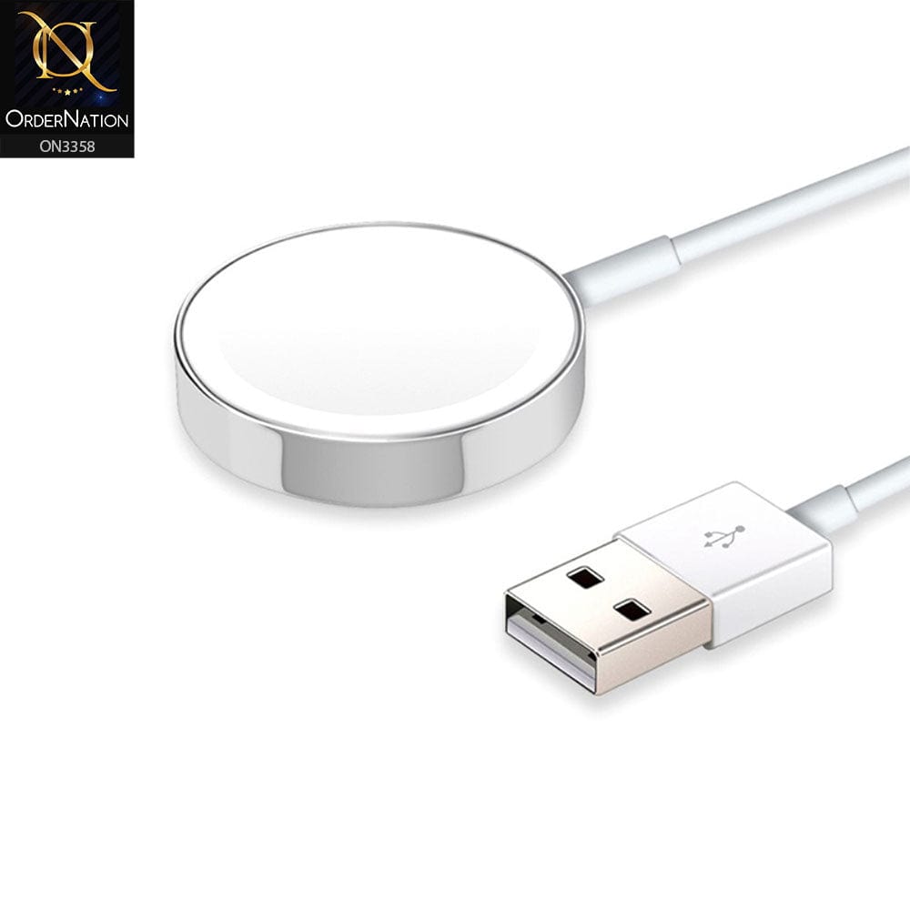 Magnetic Wireless Cable - White Apple Watch Magnetic Wireless Cable to USB Cable 1M