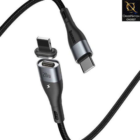 Baseus Zinc Magnetic Safe Fast Charging Data Cable Type-C To iPhone 20W 2m Black