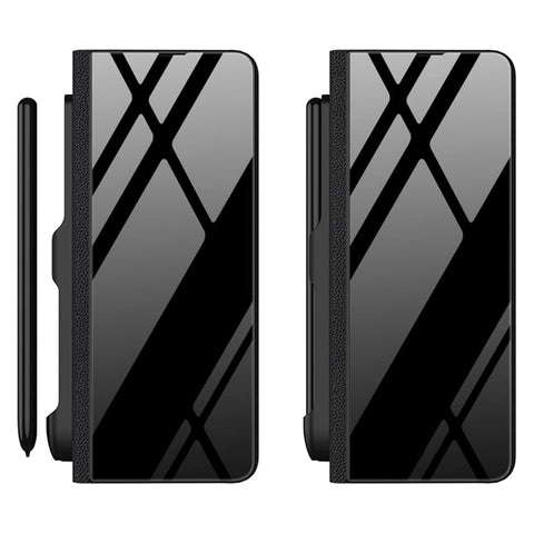 Samsung Galaxy Z Fold 3 5G Cover- Mystic Marble Series - HQ Ultra Shine Premium Infinity Glass Soft Silicon Borders Case