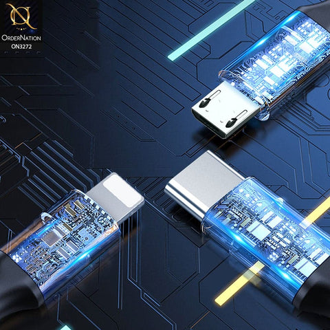 Blue - TOTU Tough Series B3B-009 1 split to 3 Fast Carging Cables Lightning / Type-C / Micro USB