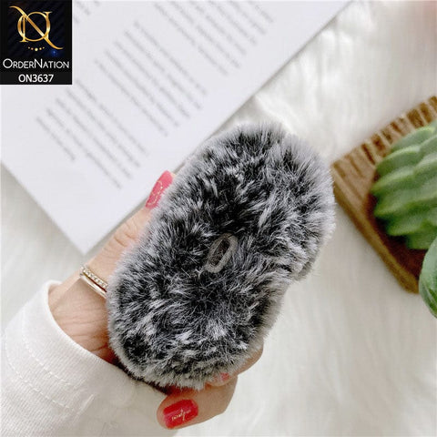 Apple Airpods 3rd Gen 2021 Cover - Gray - Fluffy Warm Ear Hard Airpods Case