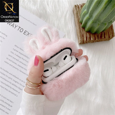 Apple Airpods Pro Cover - Pink - Fluffy Warm Ear Hard Airpods Case