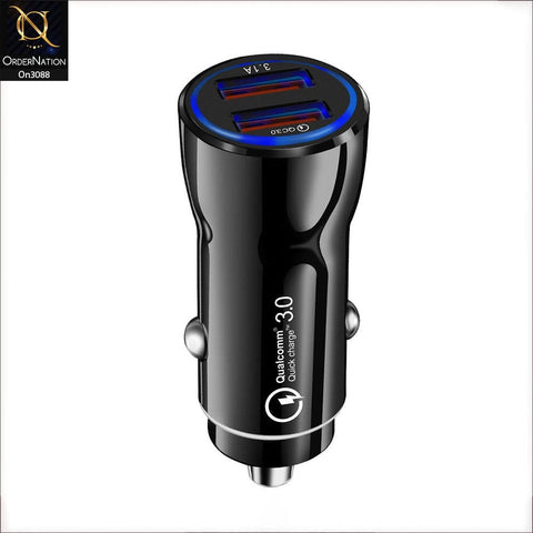 Black - SLS-B05 - Power 3.0 Quick Usb Car Charger For Latest iPhone, Samsung, Vivo, Infnix, Oppo, Xiaomi, etc Smartphones