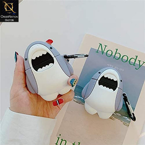 Apple Airpods Pro Cover - 3D Shark Soft Sillicone Airpods Case