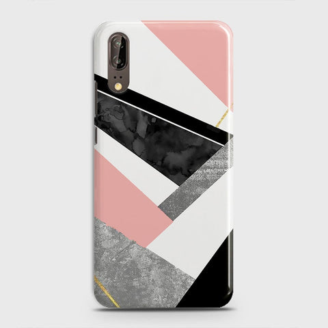 Huawei P20 Cover - Geometric Luxe Marble Trendy Printed Hard Case With Life Time Colour Guarantee ( Fast Delivery )
