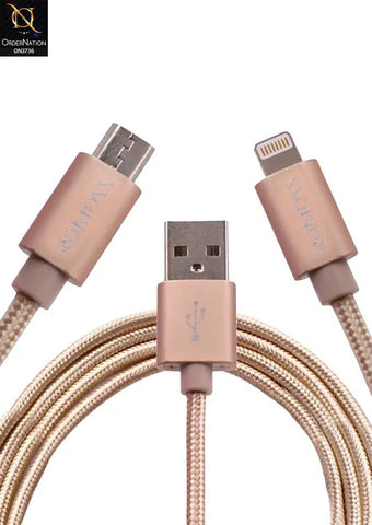 Golden - Romoss CB20A 2-in-1 Cable (Lightning+Micro)