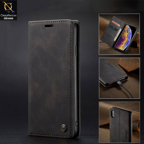 Xiaomi Redmi Note 11S Cover - Black - Caseme Luxury Retro Magnetic Flip Wallet Leather Soft Case