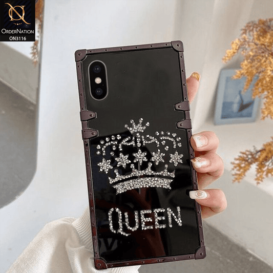 iPhone XS Max Cover - Black - Electroplating Mirror Shine Rhinestone Trunk Style Soft Case