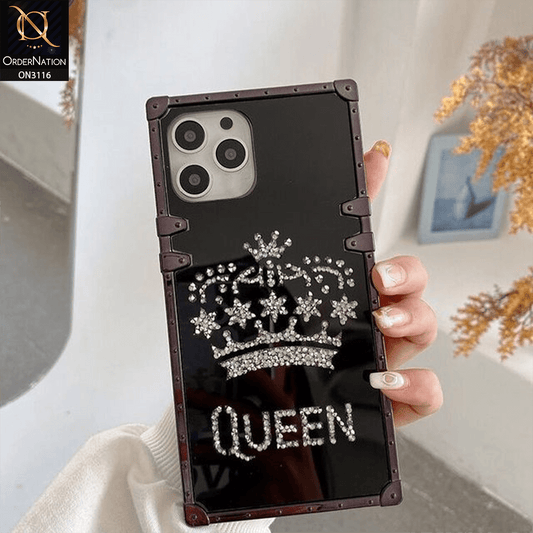 iPhone 11 Cover - Black - Electroplating Mirror Shine Rhinestone Trunk Style Soft Case