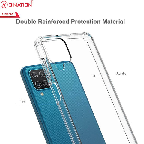 Samsung Galaxy A12 Nacho Cover  - ONation Crystal Series - Premium Quality Clear Case No Yellowing Back With Smart Shockproof Cushions