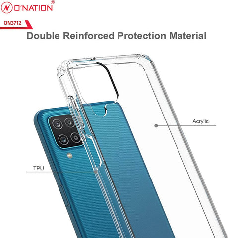 Samsung Galaxy A12 Cover  - ONation Crystal Series - Premium Quality Clear Case No Yellowing Back With Smart Shockproof Cushions