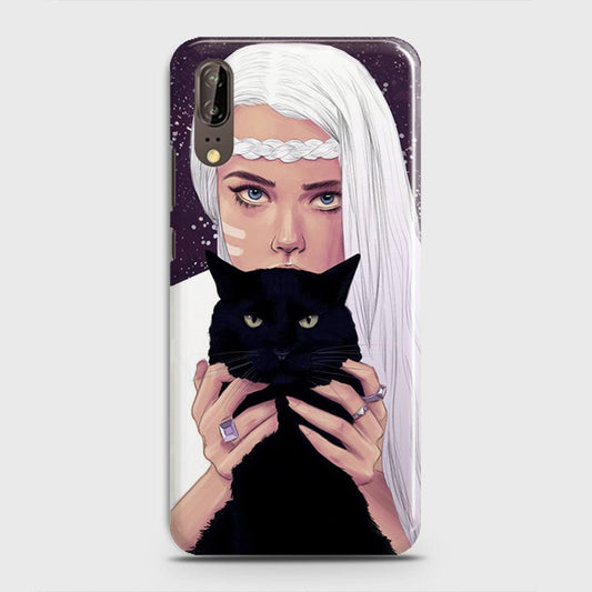 Huawei P20 - Trendy Wild Black Cat Printed Hard Case With Life Time Colors Guarantee