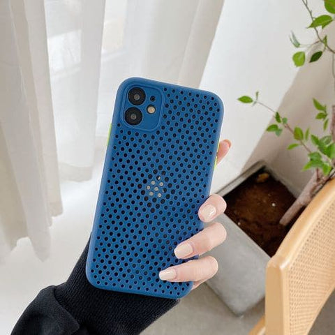 Cooling Breathing Mesh Soft Rubber Feel Phone Case For All iPhone Models