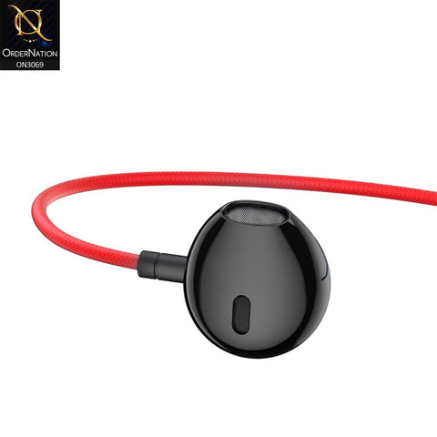 Red - Baseus Encok 3.5mm Wired Handsfree H19