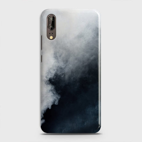 Huawei P20 Cover - Matte Finish - Trendy Misty White and Black Marble Printed Hard Case with Life Time Colors Guarantee