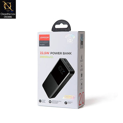 Black - JR-QP192 20000mah 22.5W fast charging powerbank with LCD display