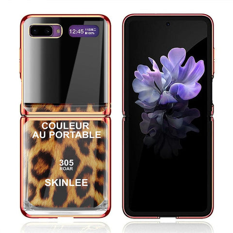 Samsung Galaxy Z Flip Cover - Couleur Au Portable Series - Premium Electroplated Infinity Ultra Shine Glass Soft Silicon Borders Case