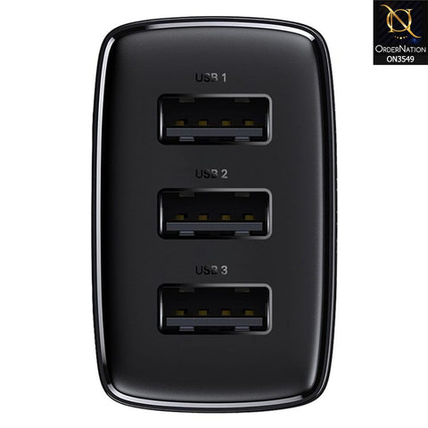 Baseus Compact Charger 3USB 17W CN - Black