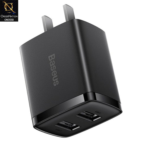 Baseus Compact Charger 2USB 10.5W CN - Black