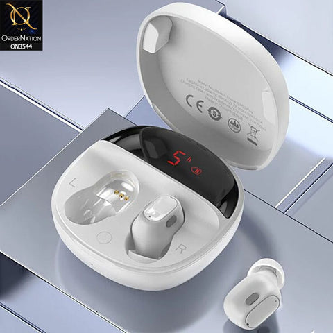 Baseus WM01 Plus TWS Digital Display Wireless Earphone - White