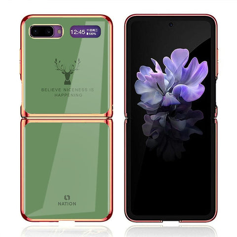 Samsung Galaxy Z Flip Cover - Nice Series - Premium Electroplated Infinity Ultra Shine Glass Soft Silicon Borders Case