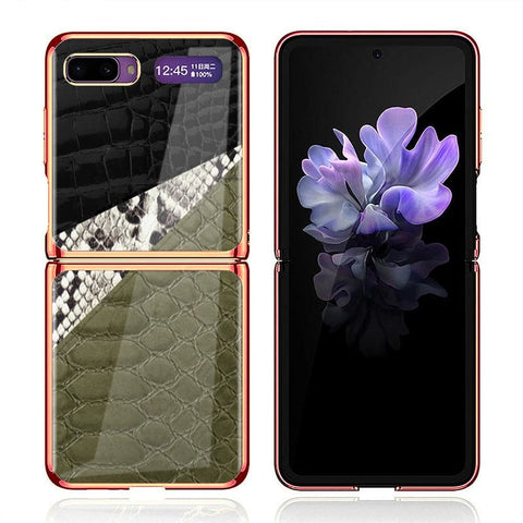 Samsung Galaxy Z Flip Cover - Printed Skins Series - Premium Electroplated Infinity Ultra Shine Glass Soft Silicon Borders Case
