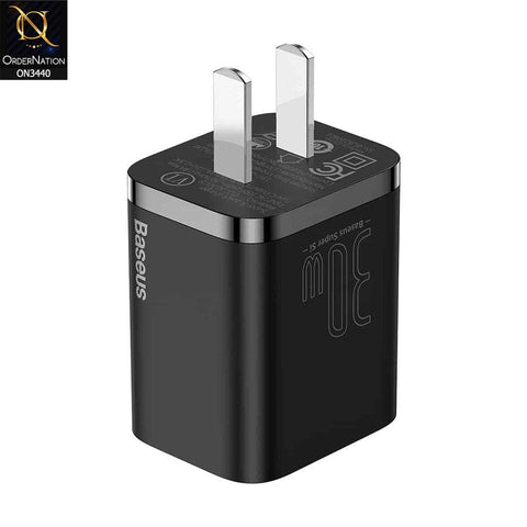 Black - Baseus Super SI Quick Charger 1C 30W Type-C (Cable not Included)