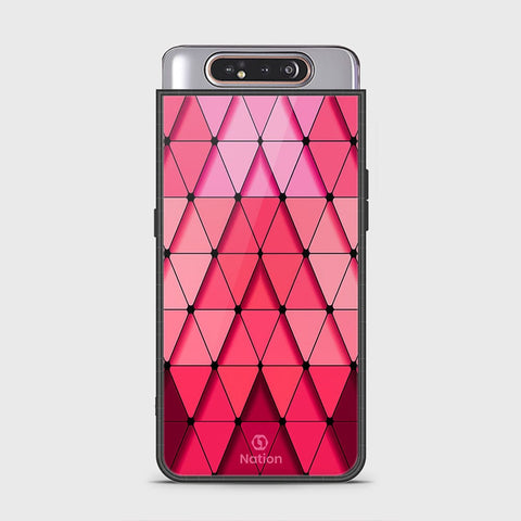 Samsung Galaxy A80 Cover - ONation Pyramid Series - HQ Ultra Shine Premium Infinity Glass Soft Silicon Borders Case