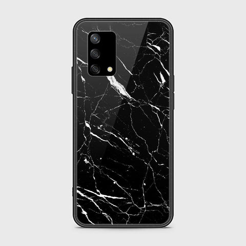 Oppo Reno 6 Lite Cover - Black Marble Series - HQ Ultra Shine Premium Infinity Glass Soft Silicon Borders Case