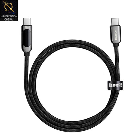 Baseus Display Fast Charge TypeC to TypeC Cable 100W 1m  - Black