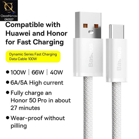 Baseus Dynamic USB to Type C Cable 100W 1M - White