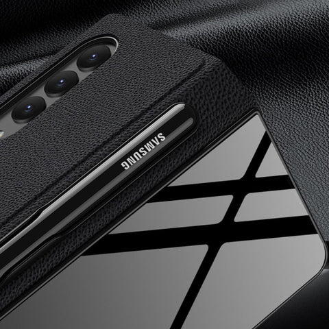 Samsung Galaxy Z Fold 3 5G Cover- Nice Series - HQ Ultra Shine Premium Infinity Glass Soft Silicon Borders Case
