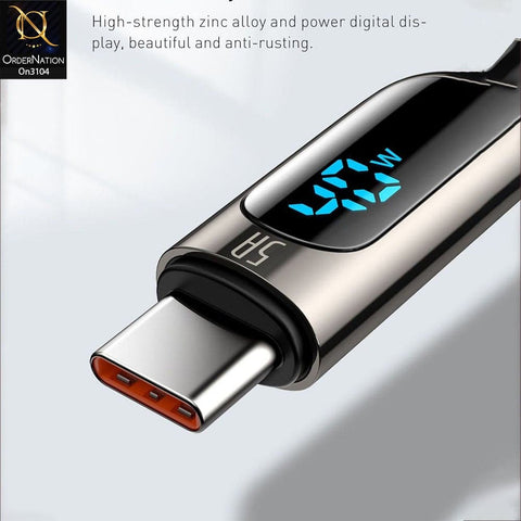 Black - CATSK-A01 - Baseus Display Fast Charging Usb To Type-C 5A Data Cable