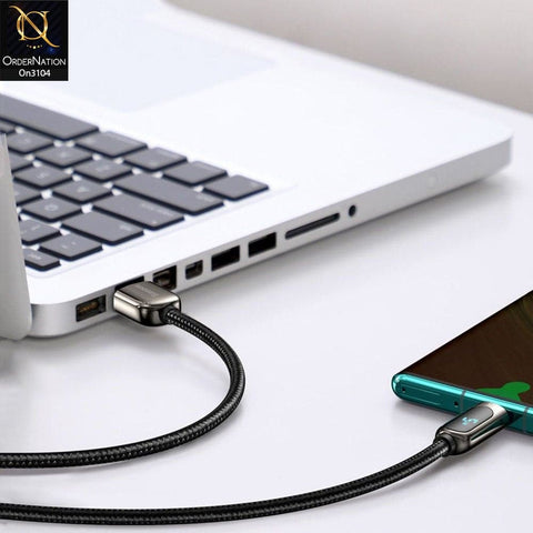 Black - CATSK-A01 - Baseus Display Fast Charging Usb To Type-C 5A Data Cable