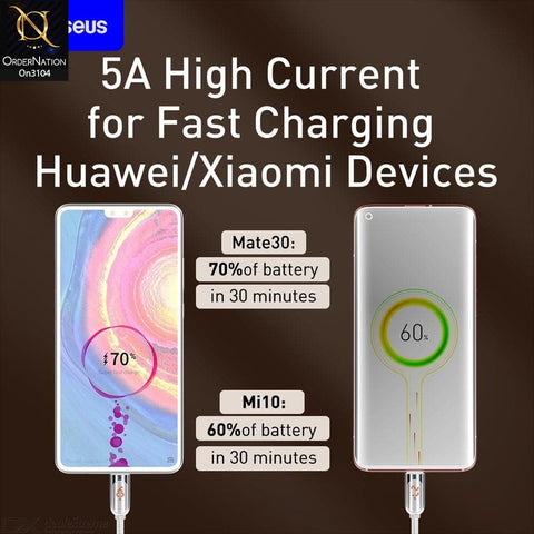 Black - CATSK-A01 - Baseus Display Fast Charging Usb To Type-C 5A Data Cable