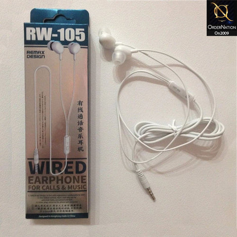 White - Rw-105 Wire Handfree With Mic