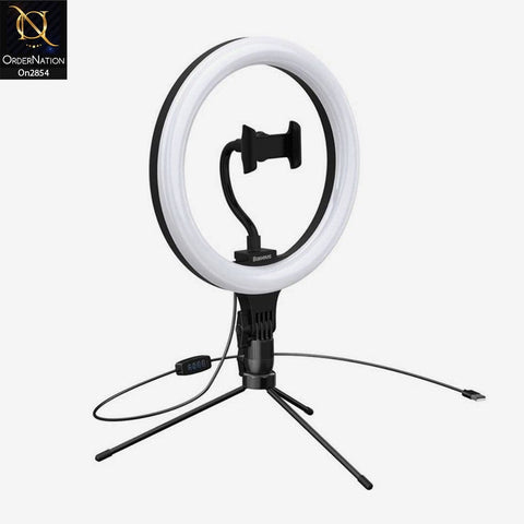 Black - 26 cm With 9 Inch Stand - Baseus (CRZB10-A01) Live Stream Led Soft Light With Table Stand