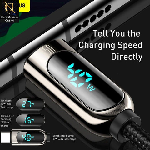Black - CATSK-A01 - Baseus Display Fast Charging Usb To Type-C 5A Data Cable