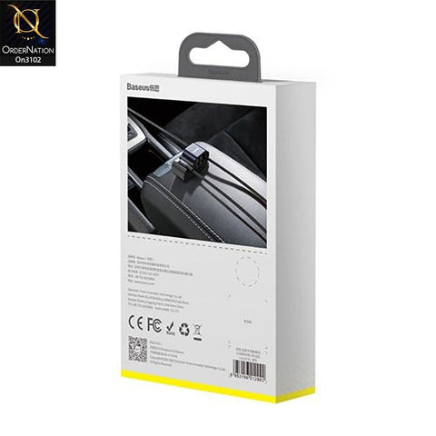 Black - CALHZ-01 - Baseus iPhone Special Data Cable For Car Back Seat With 2x USB HUB