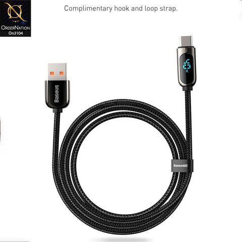 Black - CATSK-A01 - Baseus Display Fast Charging Usb To Type-C 5A Data Cable
