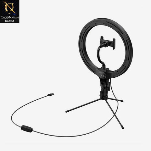 Black - 26 cm With 9 Inch Stand - Baseus (CRZB10-A01) Live Stream Led Soft Light With Table Stand