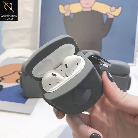 Apple Airpods 1 / 2 - Gray - Creative Easter Island Stone Statue Airpods Case